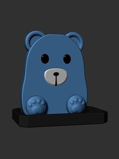 phone stand office smartphone bear house accessories 3d print model - Mito3D
