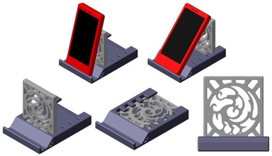suporte do telefone oriental marca hobby-diy de stand phonestand 3dprint criativo o design idéia minimalista produto simples assim smartphone catia plástico hobby diy eletrônica 3d print model - Mito3D