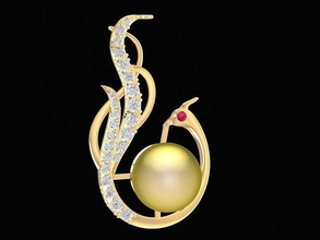 phoneix pendant 927 jewelry fashion accessories gold diamond woman women design pendants 3d print model - Mito3D