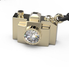 photocamera bijoux photo de la caméra joyau pendentif gem le bracelet d'argent or imprimable présent cadeau jouet image foto pendentifs 3d print model - Mito3D