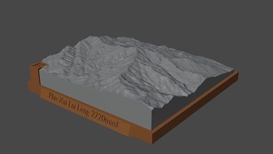 Phu hai lai leng Montagne paysage volcan terrain environnement nature photogrammétrie élévation dem science 3d print model - Mito3D