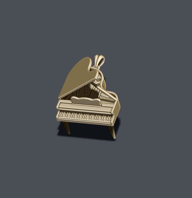 piano pingente jóias musicais de som prata ouro clássico instrumento orquestra acordes 3d steinwayandsons grand steinway teclado o pianoforte concerto fortepiano seqüência caracteres pingentes 3D print model - Mito3D