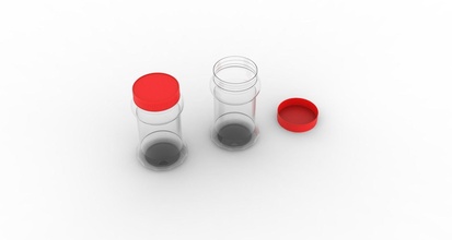pepinillo plastico botella rojo gorra tarro menaje suplemento envase vaso química comida beber pasatiempo bricolaje diy mano herramientas 3d print model - Mito3D