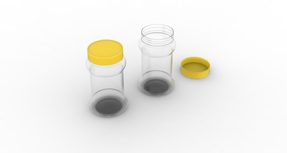 pepinillo plastico botella amarillo gorra envase tarro imprimible modelo comida producto paquete embalaje menaje pasatiempo bricolaje diy mano herramientas 3d print model - Mito3D