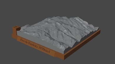 pico bandeira montanha panorama vulcão terreno Ambiente natureza fotogrametria elevação dem Ciência 3d print model - Mito3D