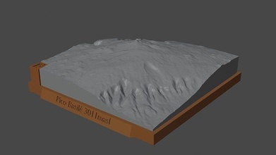 pico basile Montagne paysage volcan terrain environnement nature photogrammétrie élévation dem science 3d print model - Mito3D