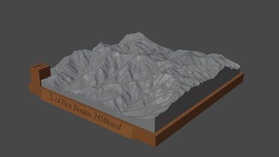 pico bonito montaña paisaje volcán terreno ambiente naturaleza fotogrametría elevación dem Ciencias 3d print model - Mito3D