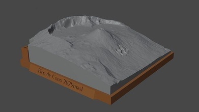 pico caño montaña paisaje volcán terreno ambiente naturaleza fotogrametría elevación dem Ciencias 3d print model - Mito3D