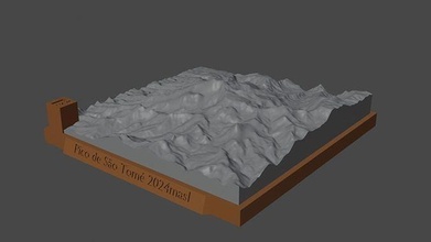 pico sao tome mountain landscape volcano terrain environment nature photogrammetry elevation dem science 3d print model - Mito3D