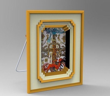picture frame gold classic baroque victorian retro old vintage antique ancient gallery design carving image museum painting rococo framing carve art 3d print model - Mito3D