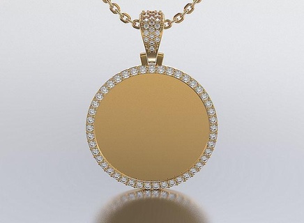 picture pendant jewelry luxury shining platinum gold precious art silver image gem brilliant fashion beauty printable business pendants 3d print model - Mito3D