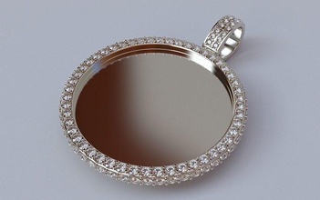 image pendentif 2mm pierres moyen photo photopendant bijoux or diamant argent Collier mode beauté gemme déchirure pendentifs impression prêt 3d print model - Mito3D