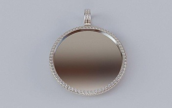 image pendentif 2mm pierres xlarge photo photopendant bijoux or diamant argent Collier mode beauté gemme déchirure pendentifs impression prêt 3d print model - Mito3D