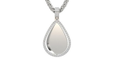 picture pendant 1-2 inch 42 beauty gold jewelry silver printable platinum pendants gift happy fashion white gem rip brilliant brillant necklace 3d print model - Mito3D
