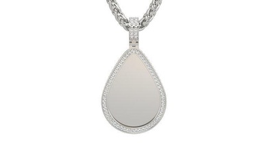 picture pendant 1-2 inch 45 beauty gold jewelry silver printable platinum pendants gift happy fashion white gem rip brilliant brillant necklace 3d print model - Mito3D