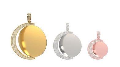 resim kolye 1 2 inç 91 güzellik altın takı gümüş yazdırılabilir platin hediye mutlu moda beyaz mücevher Huzur içinde yatsın parlak 3d print model - Mito3D