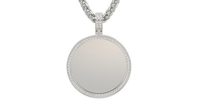 picture pendant 1-2 inch n5 beauty gold jewelry silver printable platinum pendants gift happy fashion white gem rip brilliant brillant necklace 3d print model - Mito3D