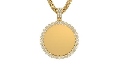 picture pendant 1-2 inch n7 beauty gold jewelry silver printable platinum pendants gift happy fashion white gem rip brilliant brillant necklace 3d print model - Mito3D