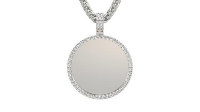 picture pendant 1-2 inch n8 beauty gold jewelry silver printable platinum pendants gift happy fashion white gem rip brilliant brillant necklace 3d print model - Mito3D