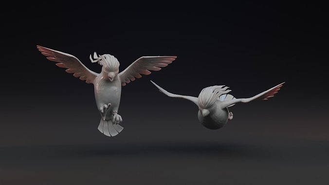 pidgeot 2 poses pre supported pokémon pikachu pokebola cinza go anime pássaro charmander charizard colecionável jogos brinquedos 3D print model - Mito3D