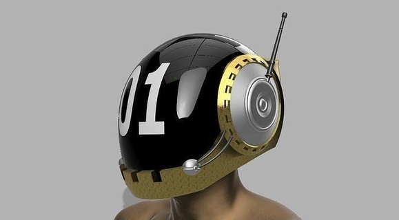 trozo vegano 01 duda casco vega punk loco Daft Punk dj pirata manga juegos juguetes 3d print model - Mito3D