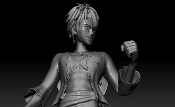 stück ruffy comic kunst skulptur pirat anime manga charakter 3dprint modell spielzeug spiel zahl pose statue miniaturen figuren fantasie spiele spielzeuge 3d print model - Mito3D
