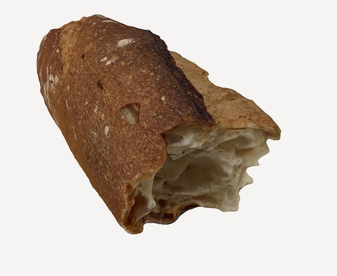 piece of bread food scanned 3d model realistic authentic high resolution versatile detailed texture crust crumbs art design product innovation technology bakery showcase house kitchen dining 3d print model - Mito3D