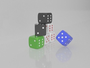 pièces de dés jeux-jouets dé mourir cube chance risque en jouant jeu jeux les jouets 3d print model - Mito3D