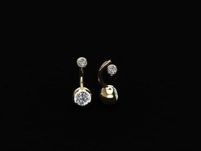 Piercing Diamant Juwel Gold Schmuck Hochzeit Männer Schönheit Mode Emaille Ring wertvoll Ohrringe 3d print model - Mito3D