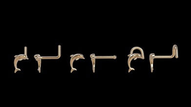 e0 piercing-0000056 takı piercing burun ponksiyon twist kemik l şekli altın Gümüş balık Yunus fin diğer 3d print model - Mito3D