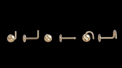 piercing e0-0000060 nose puncture twist bone l shape gold silver yin yan balance jewelry 3d print model - Mito3D