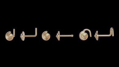 e0 piercing-0000072 takı piercing burun ponksiyon twist kemik l şekli altın Gümüş kabuk spiral salyangoz diğer 3d print model - Mito3D