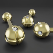 piercing de oro d4 la joyería lujo imprimible perforación nariz otros 3d print model - Mito3D