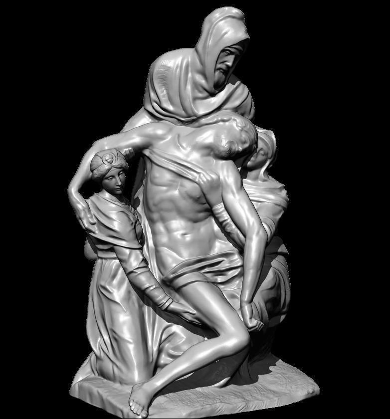 pieta bandini michelangelo buonarotti statue sculpture marble figure museum italian sculptor art sculptures 3D print model - Mito3D