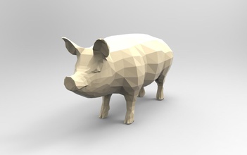 pig 3d printable low-poly animals toys poly games 3d print model - Mito3D
