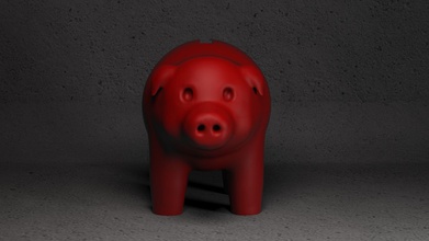 pig bank piggy coin animal sculpture money toy statue house accessories decor 3d print model - Mito3D