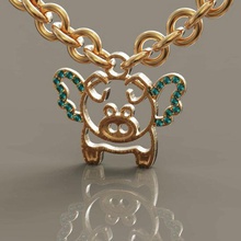 pig piggy 2019 jewelry pendant animal piglet sharm platinum silver gold luxury nature pigs newyear animals pendants 3d print model - Mito3D