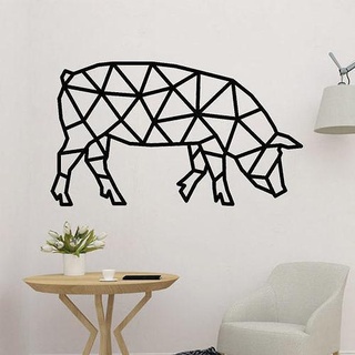 maiale poligonale parete arredamento animale casa geometrico arte 3d print model - Mito3D