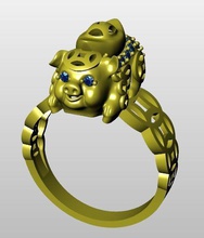 pig rings jewelry design printable interior modern 3d print model - Mito3D