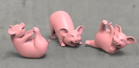 domuz yoga açgözlü a oyun poli naya domuzlar sanat heykeller fitness spor 3d print model - Mito3D
