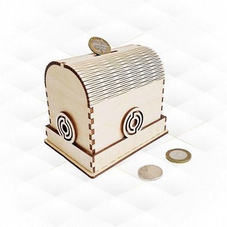 cerdito banco moneda caja svg dxf diseño láser cortar regalo corte dibujo patrón niños cnc resplandor casa decoración 3d print model - Mito3D