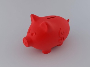 cerdito dinero banco cerdo gordo cerdo dólar moneda efectivo salvar euro 3d modelo impresión listo imprimible juegos juguetes 3d print model - Mito3D