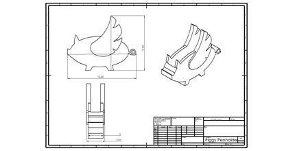 piggy portalápices casa de la pluma titular 3dprinting lápiz estudio el celtic art accesorios 3d print model - Mito3D