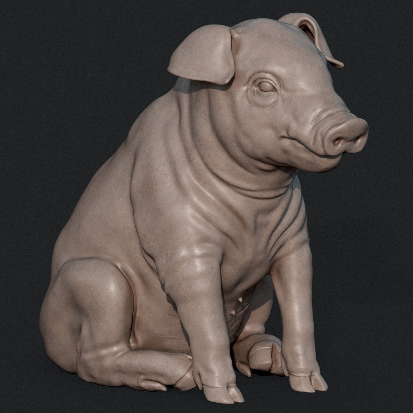 cerdito escultura 3dmodel 3dprint 3dprinting animal molde cnc impresión molienda estatua joyería colgante pendiente 2019 símbolo año cerdo jabali cerdo arte esculturas 3D print model - Mito3D