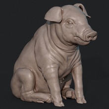 piglet sculpture 3dmodel 3dprint 3dprinting animal mold cnc printing milling statue jewellery pendant 2019 symbol year pig swine boar pork art sculptures 3d print model - Mito3D