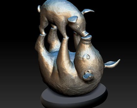 porcos lembrança estatueta de impressão 3d jóias escultura animais a arte figurine porco javali jewerly stattuette figura outros 3d print model - Mito3D