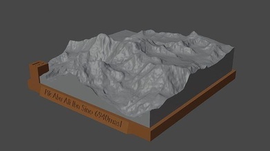 horoz abu ali ibne Çin dağ manzara yanardağ arazi çevre doğa fotogrametri yükseklik dem Bilim 3d print model - Mito3D