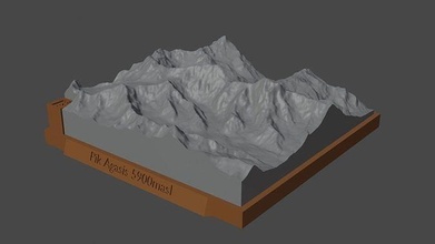 horoz agasis dağ manzara yanardağ arazi çevre doğa fotogrametri yükseklik dem Bilim 3d print model - Mito3D