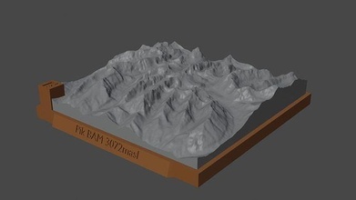 polla bam montaña paisaje volcán terreno ambiente naturaleza fotogrametría elevación dem Ciencias 3d print model - Mito3D