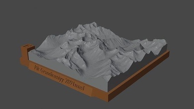 horoz grandiozniyy dağ manzara yanardağ arazi çevre doğa fotogrametri yükseklik dem Bilim 3d print model - Mito3D